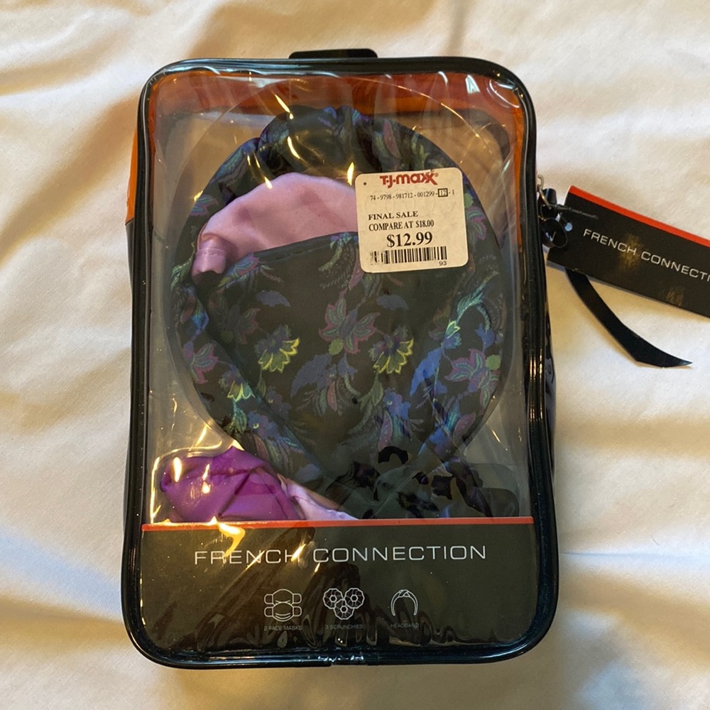 Matching face mask and headband set